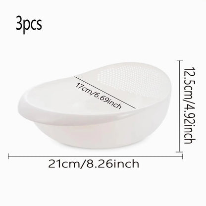 1/3pcs-Escorredor de arroz, tigela, escorredor de frutas, escorredor de louça com alça, organizador de cozinha doméstica